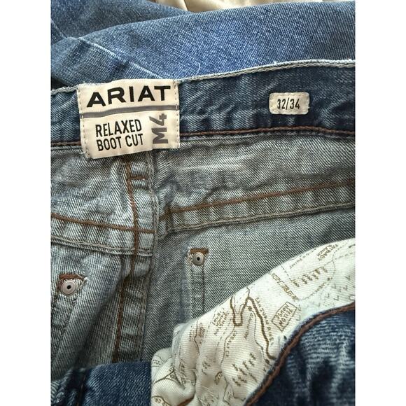 Ariat M4 Jeans Men's Size 32x34 Blue Relaxed Bootcut Mid Rise lock loop - Picture 6 of 6